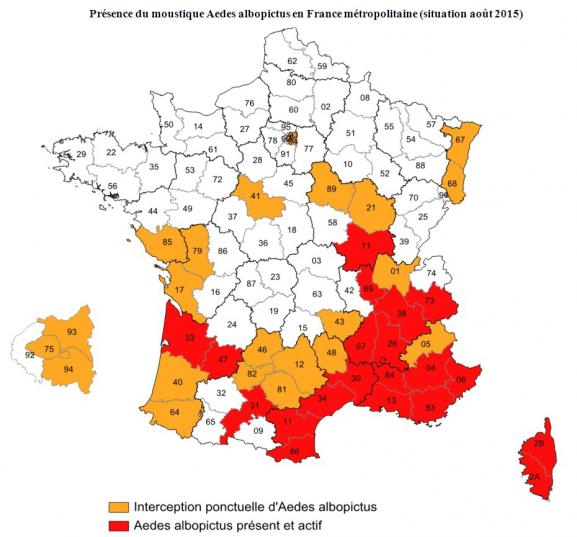 Carte France moustique